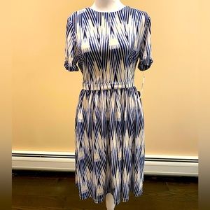 Maggy London asymmetrical stripes dress